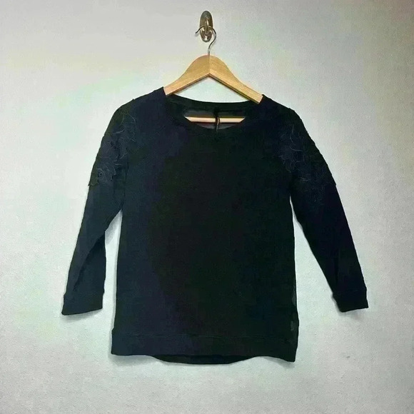 Karen Millen black lace sleeved top size 2 - Picture 1 of 6
